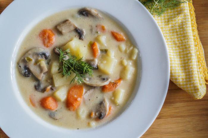 champignon suppe med kartofler opskrift 