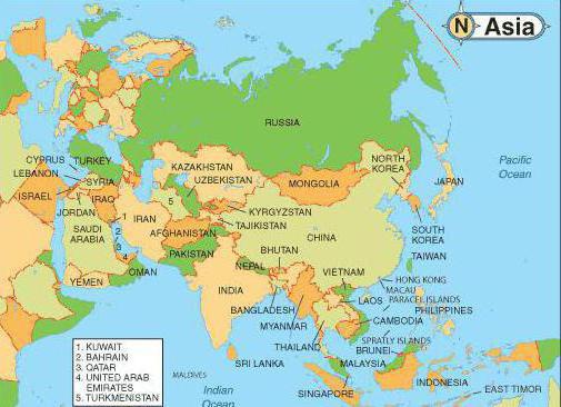 Asiens lande og deres hovedstæder, kendt over hele verden
