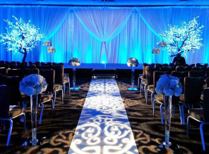 bryllup dekoration i blå farve