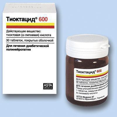 Tioktatsid®: analoger. Tioctacid®: vejledning, pris, anmeldelser